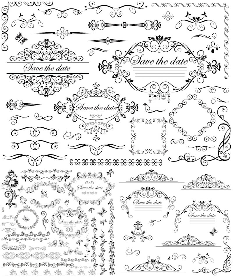 Free Vector Wedding Borders and Frames