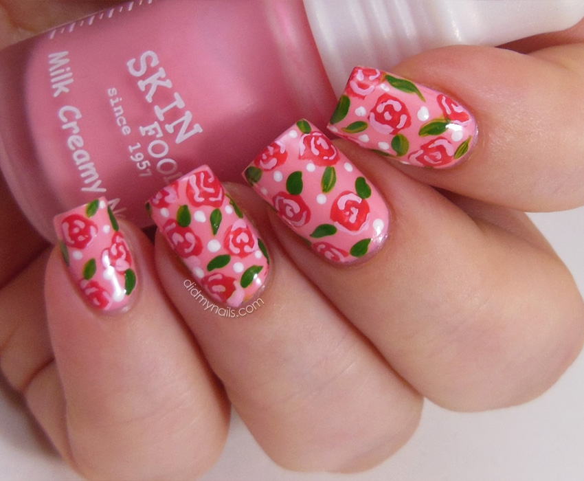 Gel Nail Flower Design