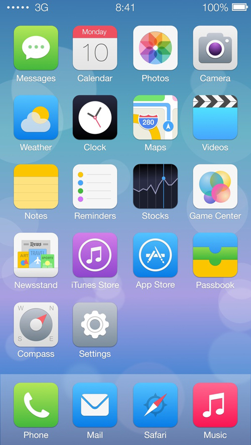 iOS 7 Home Screen iOS 7 Home Screen