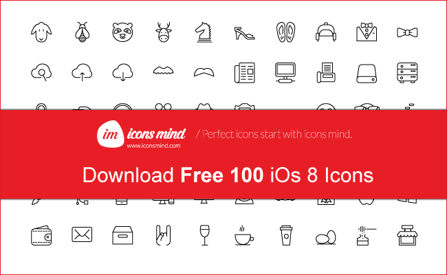 iOS 8 Icons Vector Free