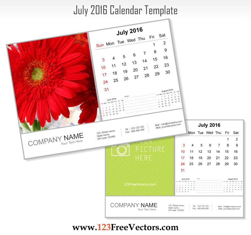 July 2016 Calendar Template Free