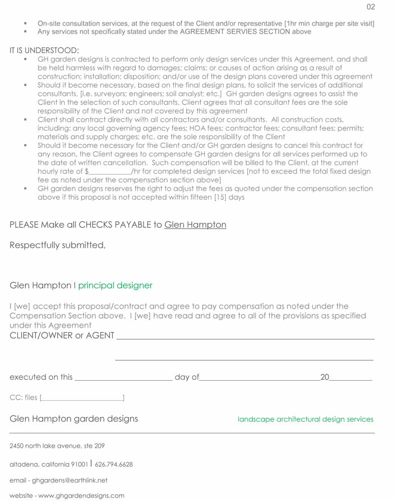 Landscape Design Contract Template