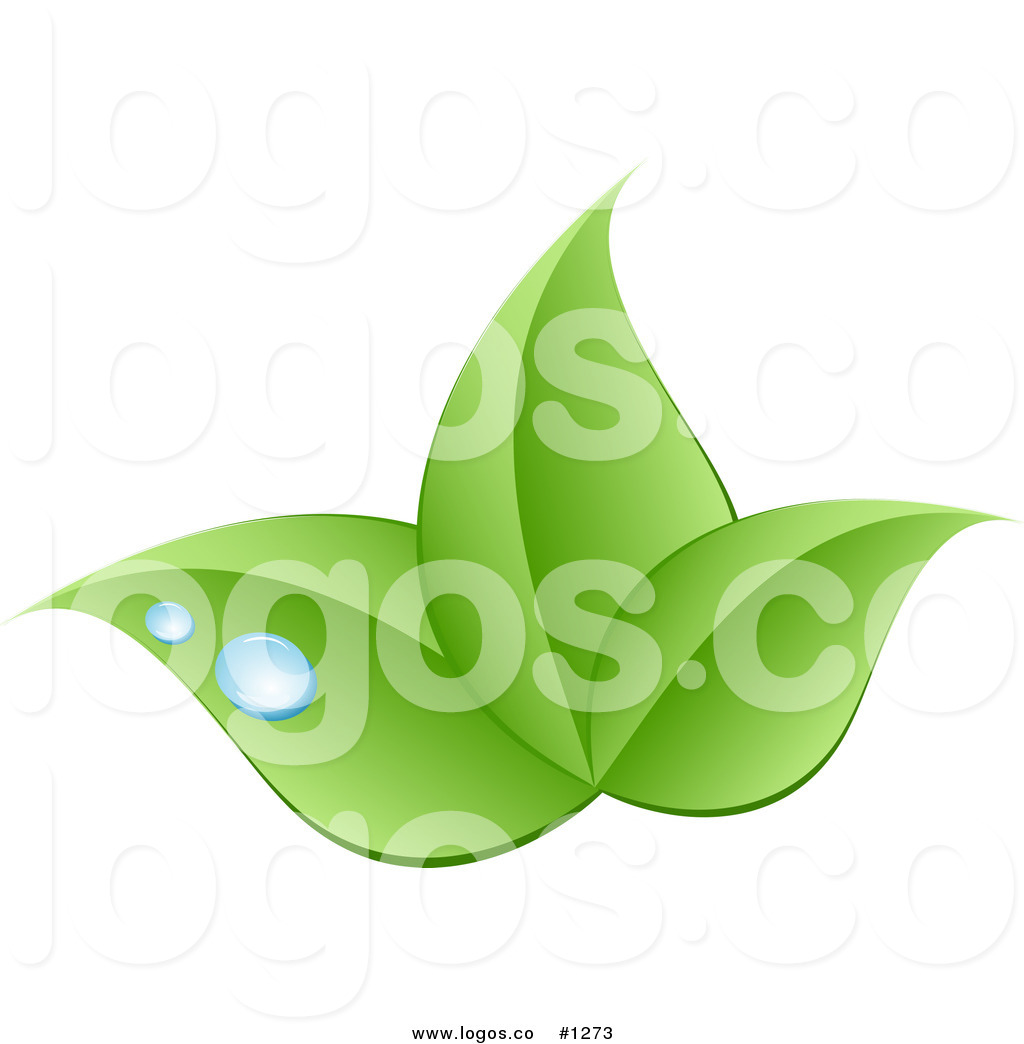 Logo with Three Green Leaves