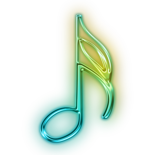 Neon Music Note Symbol Neon Music Note Symbol