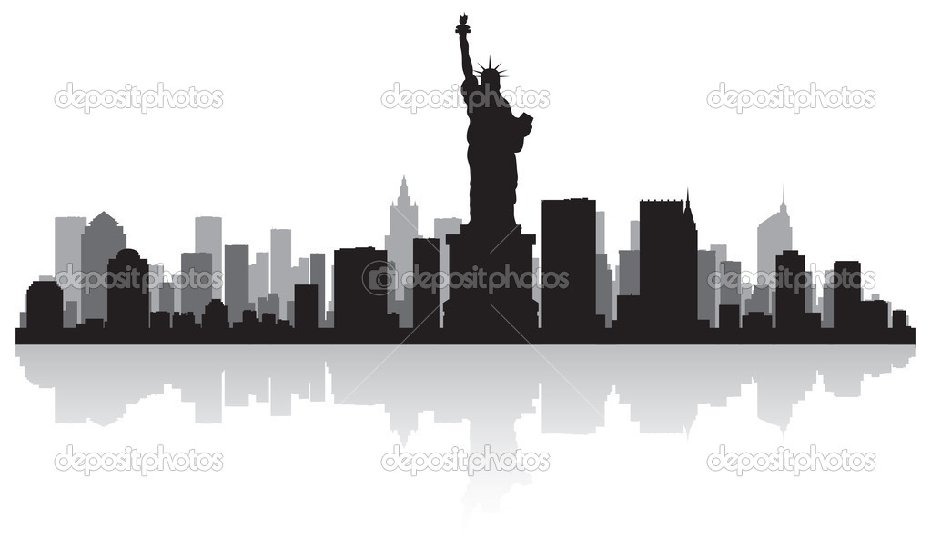 New York City Skyline Silhouette Vector
