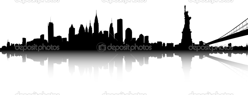 New York Skyline Silhouette Clip Art