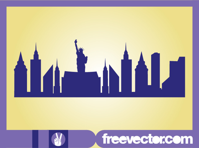 New York Skyline Silhouette Vector