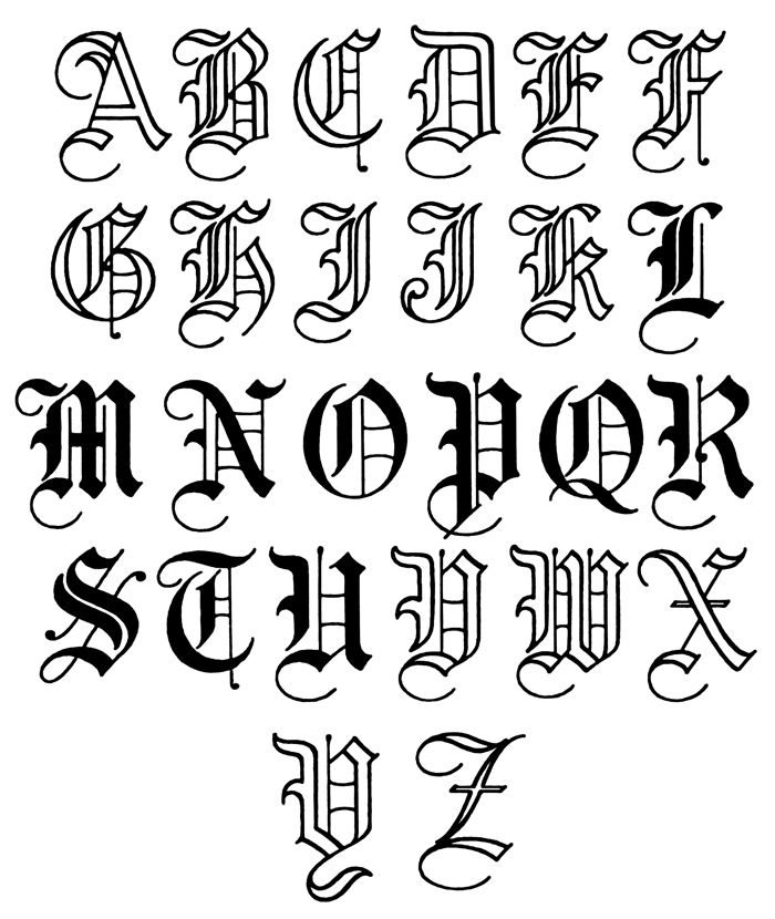 Old English Letters Drawing Old English Letters Drawing