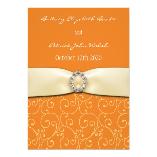 Orange and Ivory Wedding Invitations