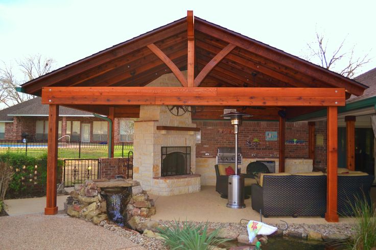 Outdoor Pavilion with Fireplace and Kitchen