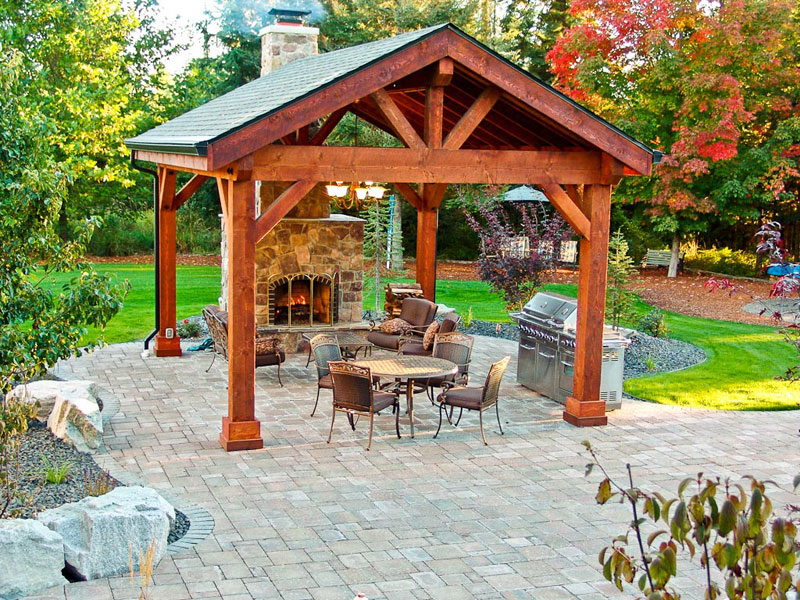 Outdoor Pavilion with Fireplace