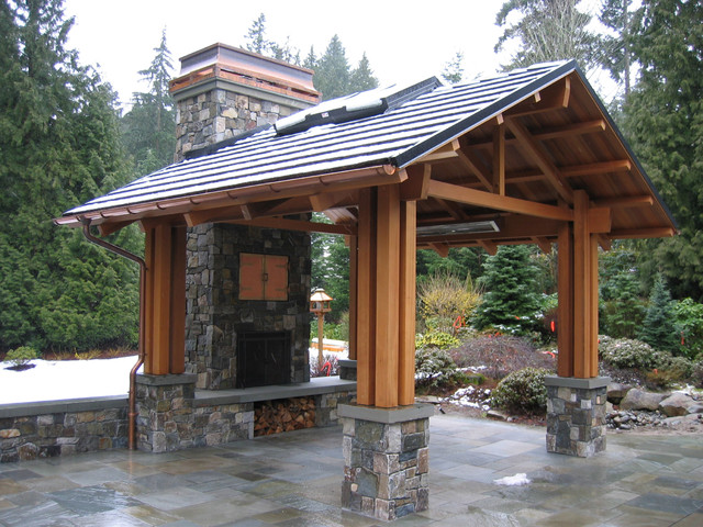 Outdoor Pavilion with Fireplace