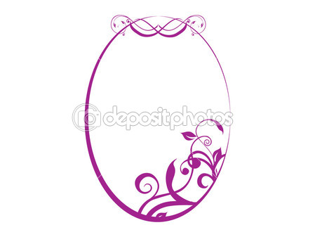 Oval Floral Frame Vector