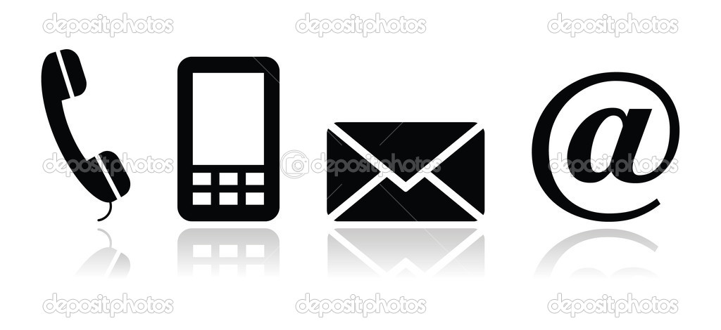 Phone Email Icon Black