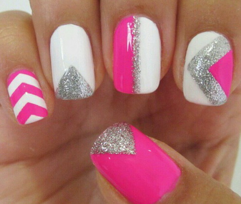 Pink and White Nail Polish Designs