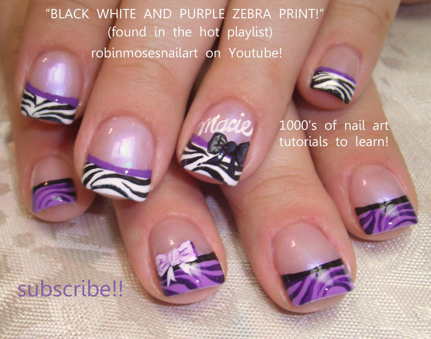 Purple Zebra Print Nail Designs
