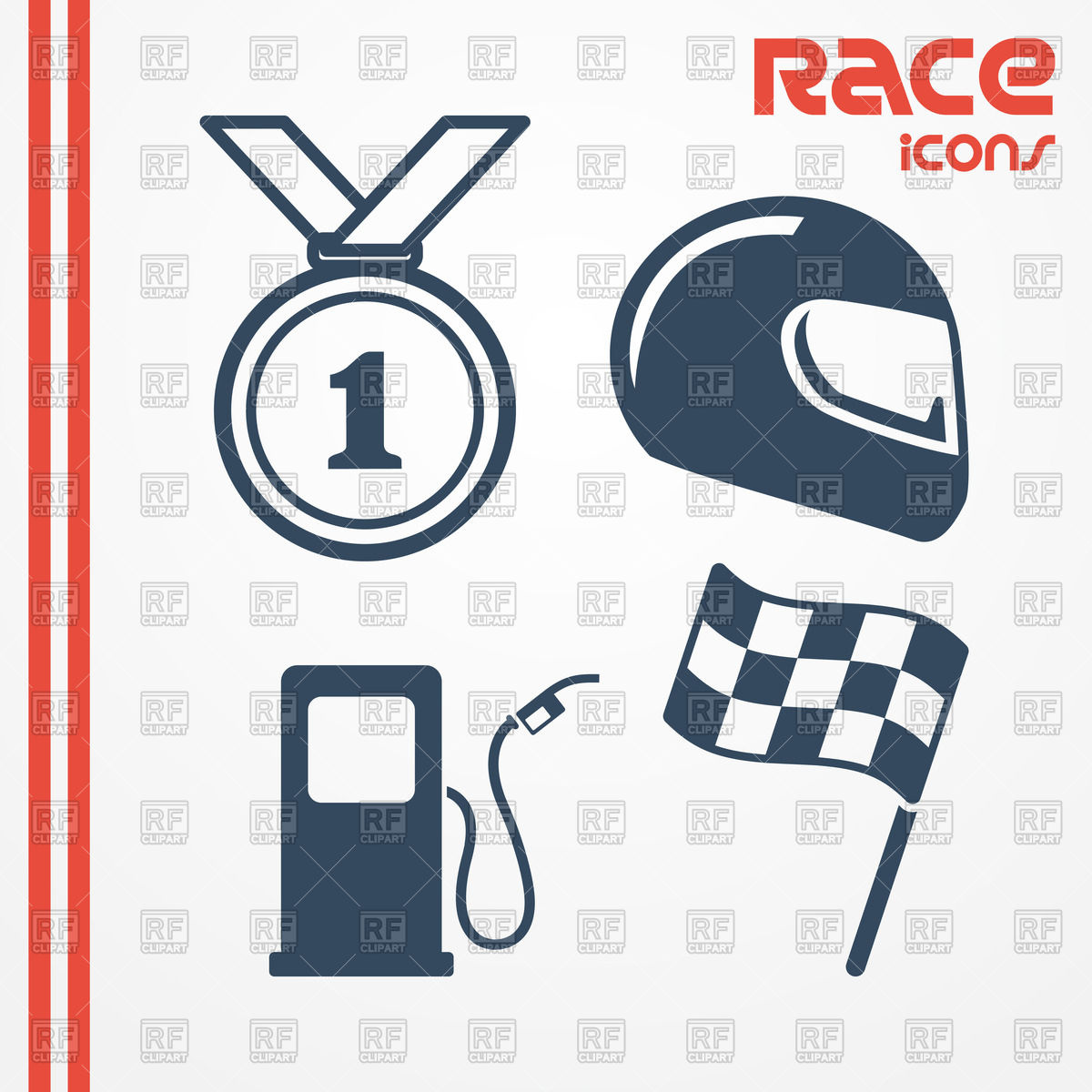 Race Car Helmet Icon Clip Art