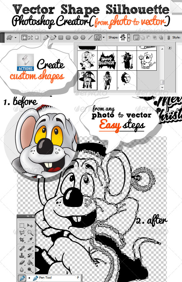 Silhouette Photoshop Shape Vector Creator Silhouette Photoshop Shape Vector Creator