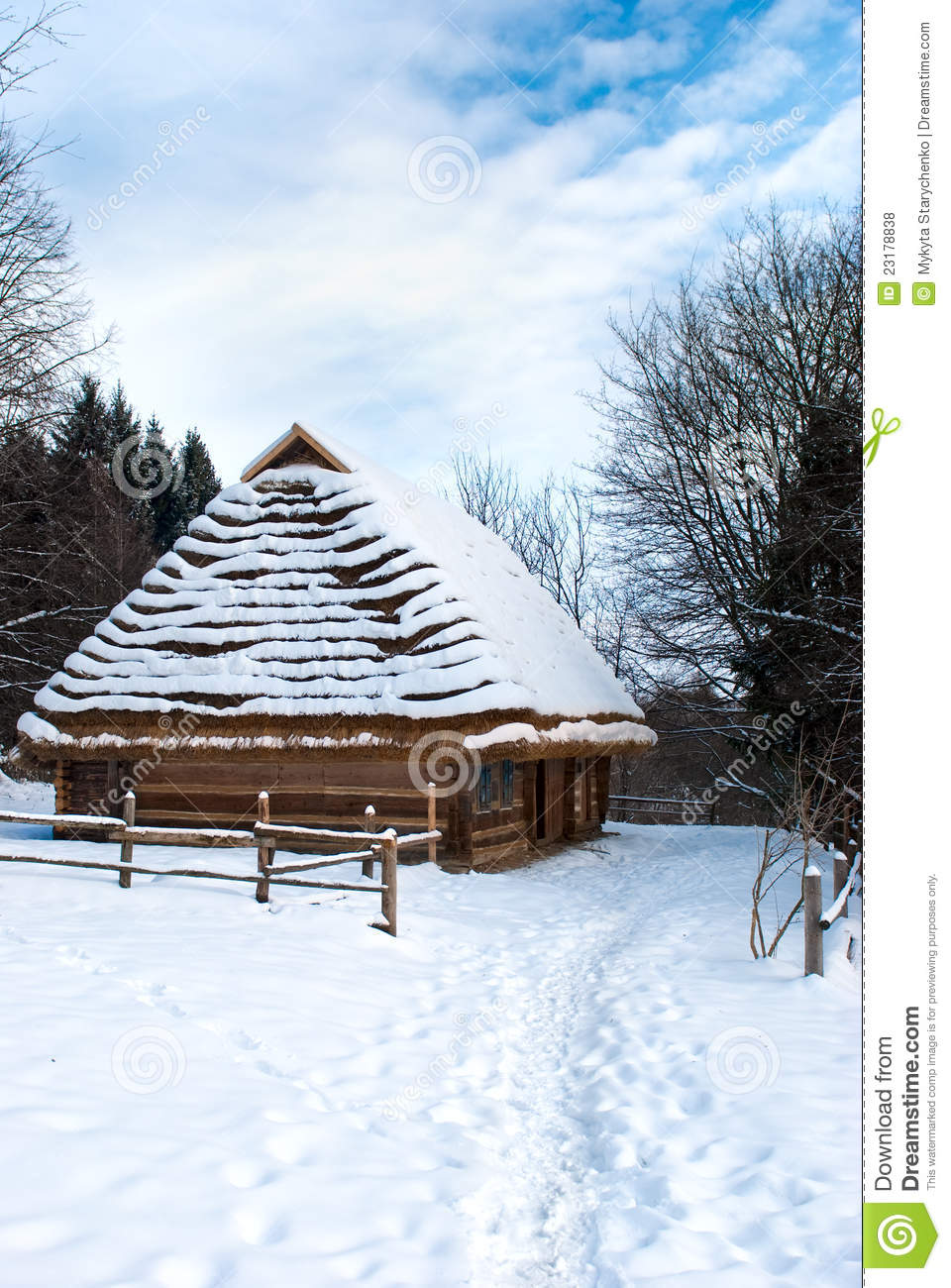 Small House in Winter Time