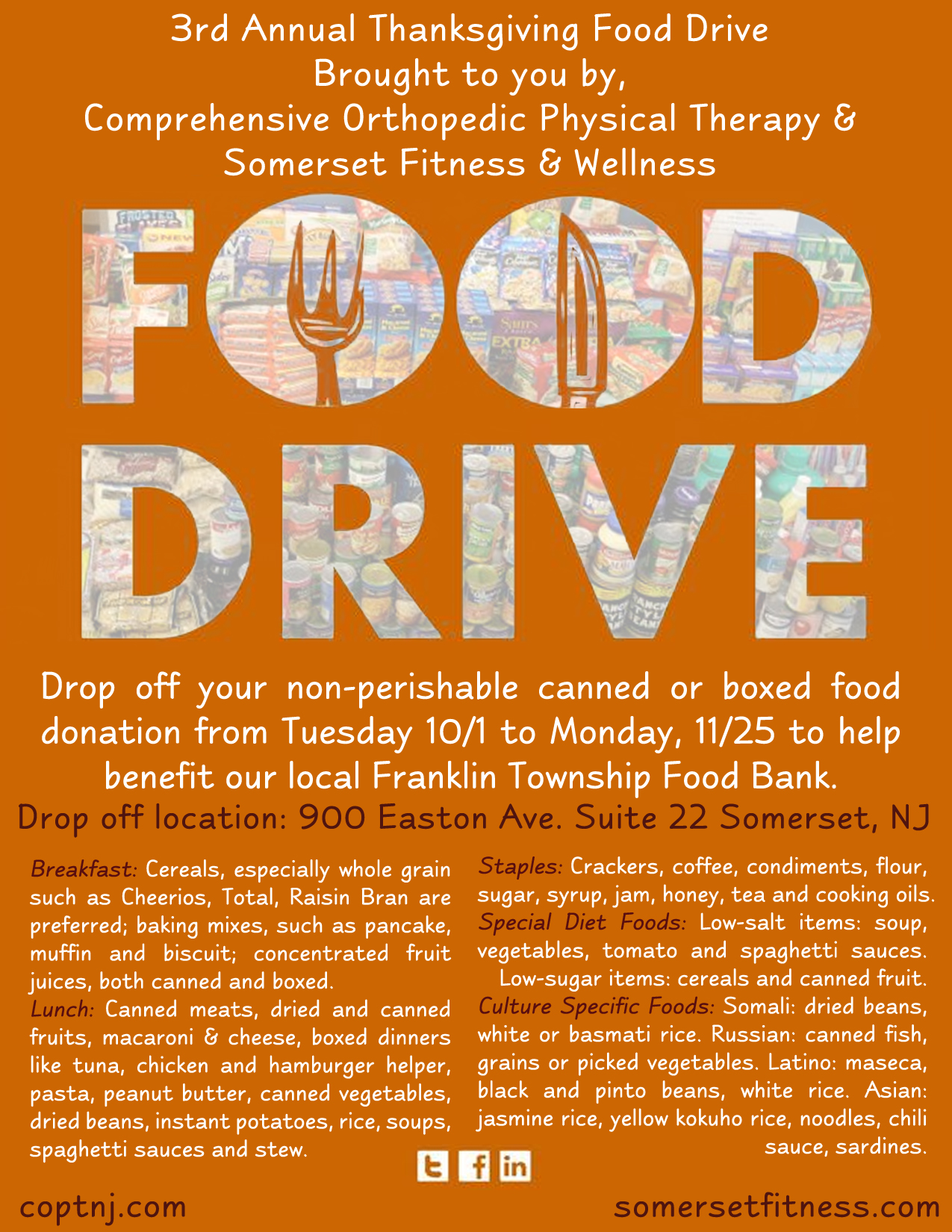 Thanksgiving Food Drive Flyer