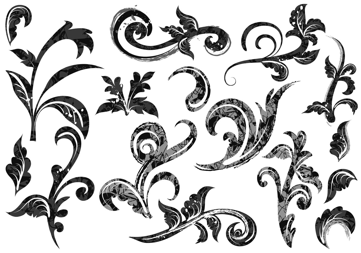 This Grunge Baroque Swirl Vector