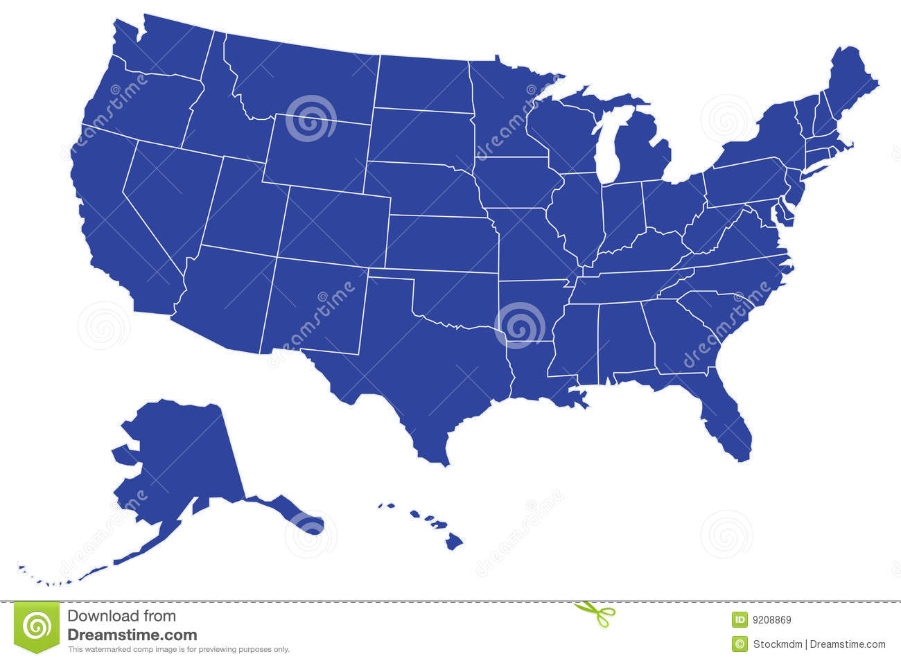 United States Map with Borders