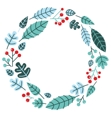 Vintage Christmas Wreath Vector