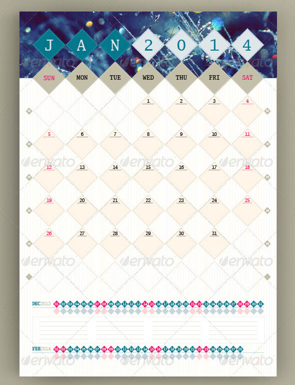 Wall Calendar Template PSD