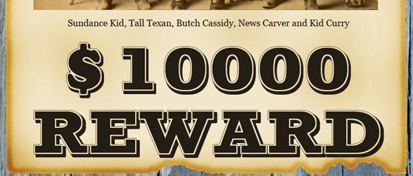 Wanted Reward Sign Font