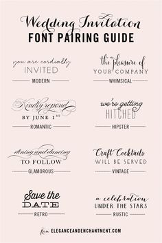 Wedding Invitation Font Combinations Wedding Invitation Font Combinations