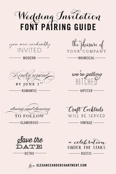 Wedding Invitation Font Combinations