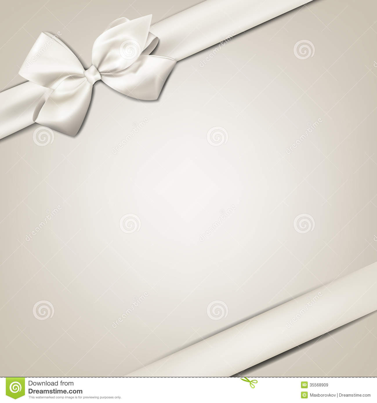 White Gift Bow with Ribbon