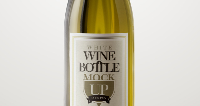 White Wine Bottle Mock Up