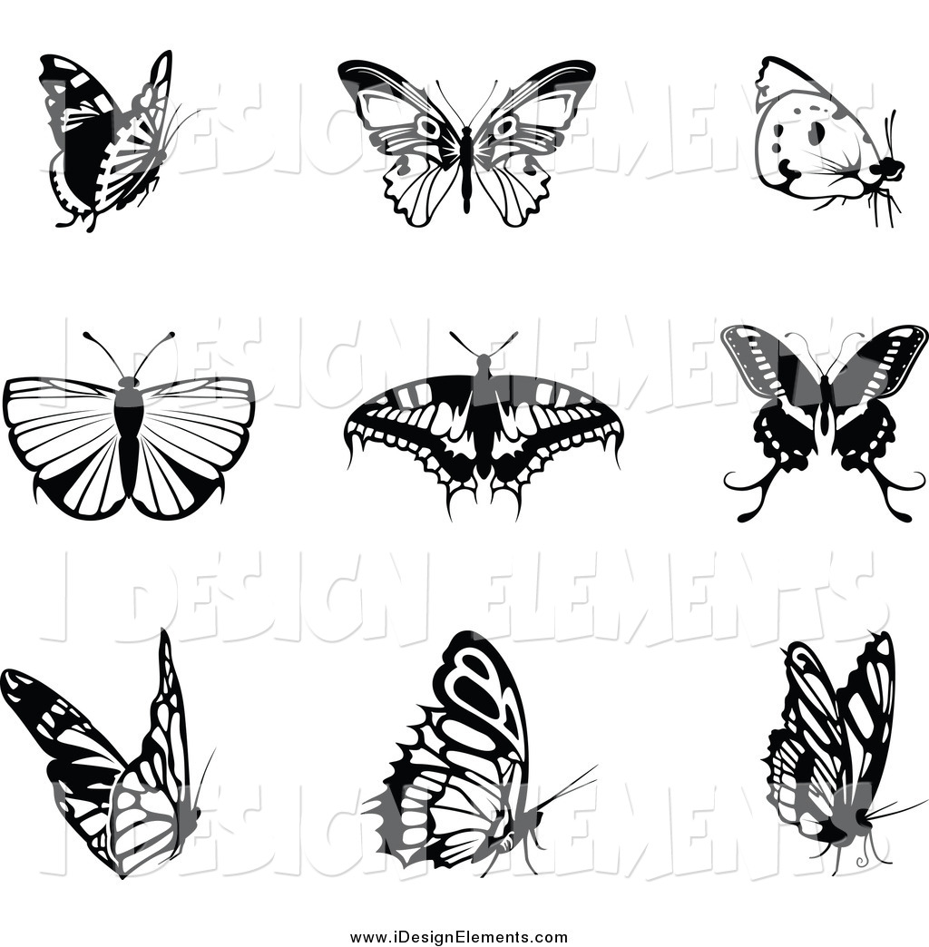 Black and White Butterfly Clip Art