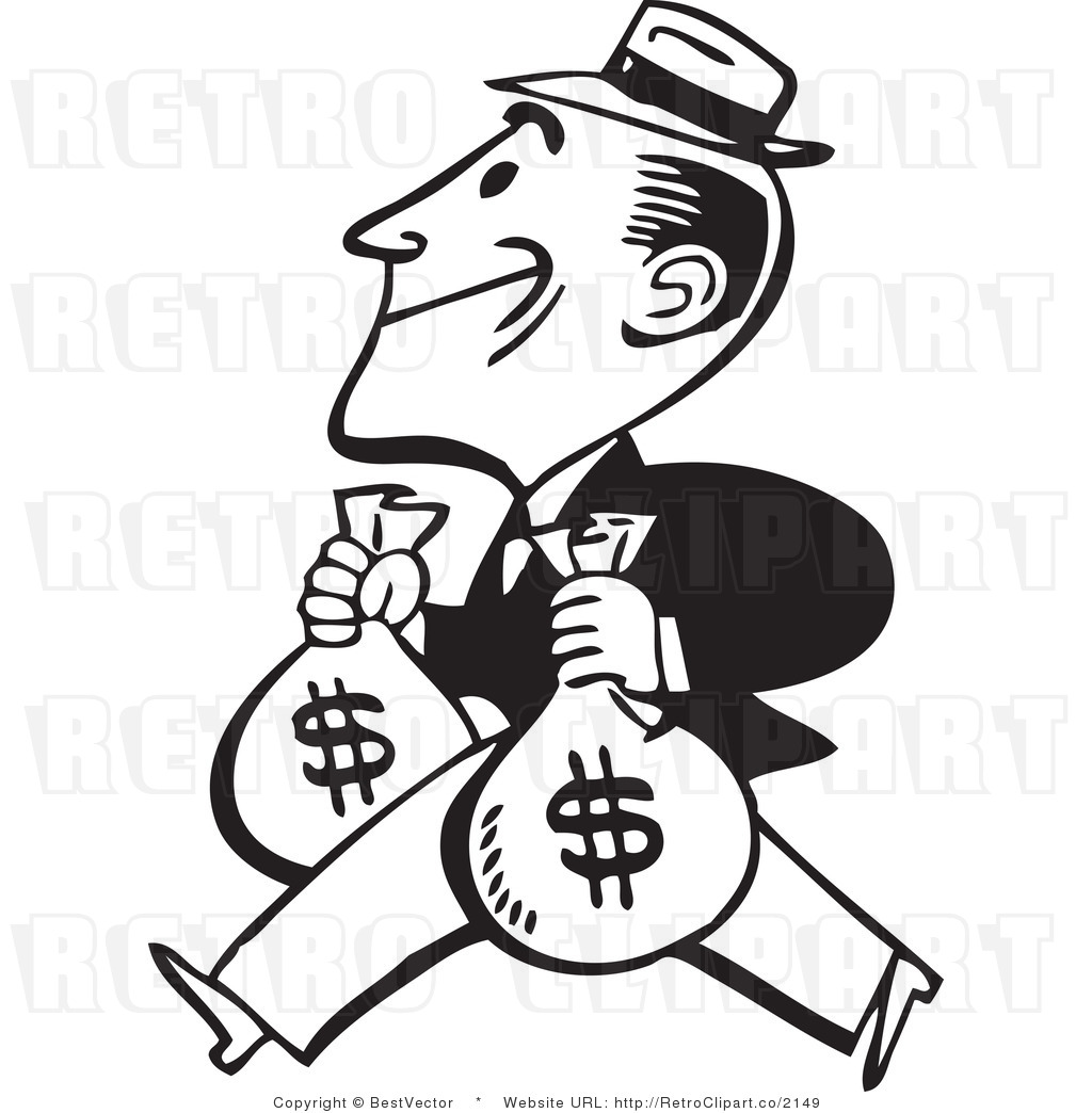 Black and White Money Clip Art