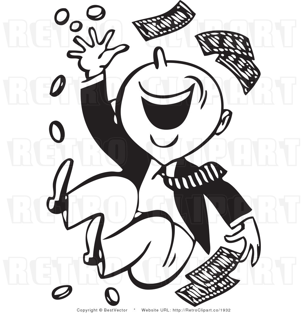 Black and White Money Clip Art