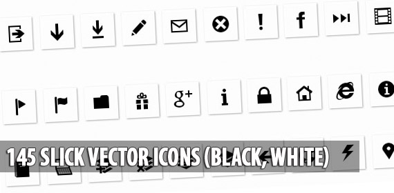 Black and White Vector Icons Free