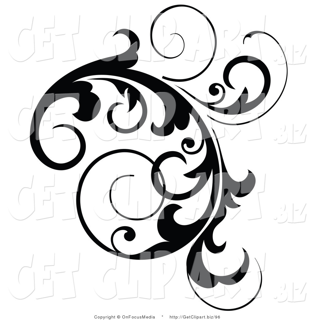 Black and White Vine Clip Art