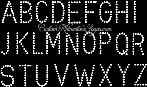 Block Font Rhinestone