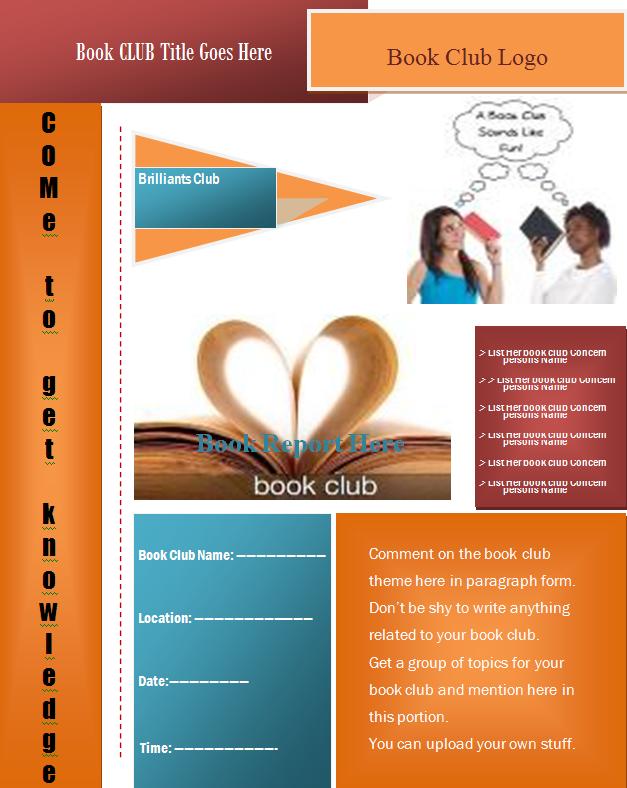 Book Club Flyer Template Free Book Club Flyer Template Free