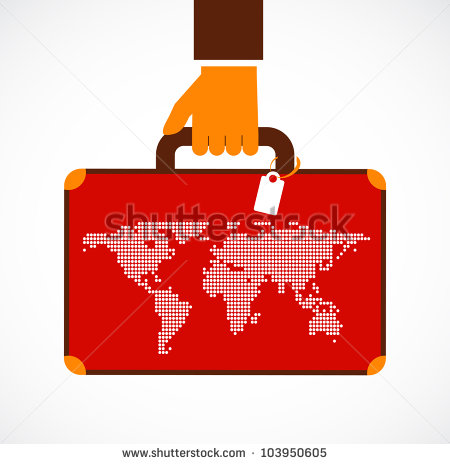 Business Man with Suitcase Clip Art