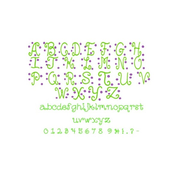 Circle Font Embroidery Design Circle Font Embroidery Design