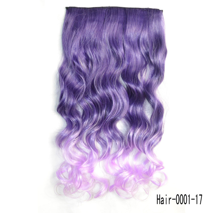 Color Purple Clip in Hair Extensions