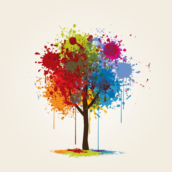 Colorful Tree Vector Graphic