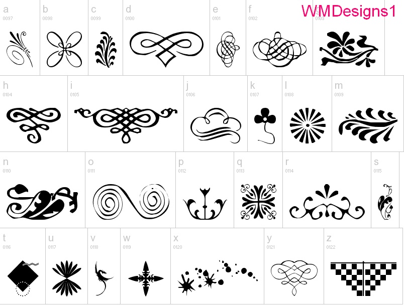 Curly Alphabet Fonts of Letters
