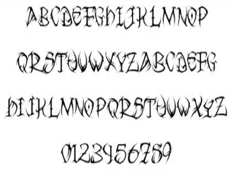 Cursive Tattoo Font Design