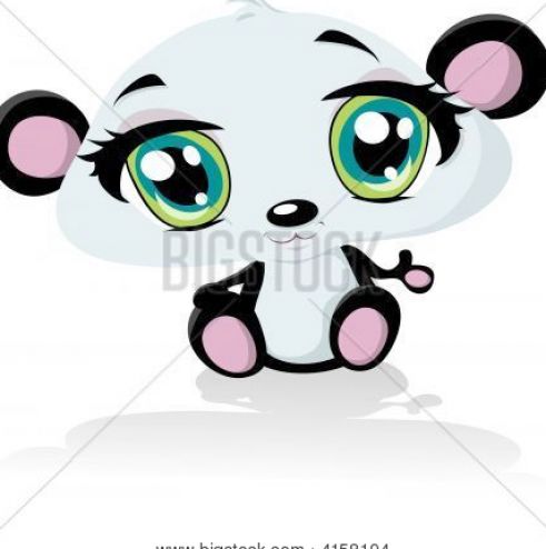 Cute Cartoon Pandas with Big Eyes