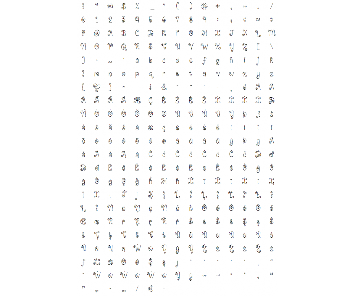 Fancy Curly Font Word Fancy Curly Font Word