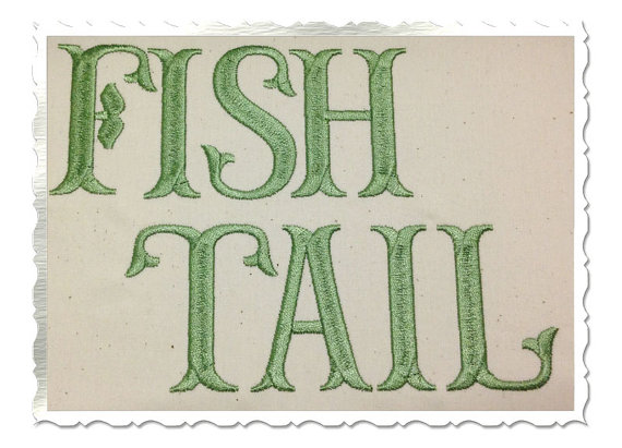 Fish Tail Embroidery Font Monogram Machine