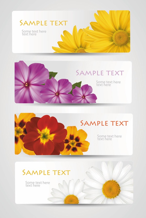 Flower Banner Design Vector